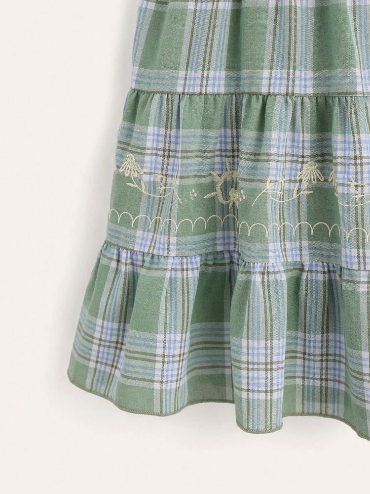 Young Girl New Summer Arrival Retro Style Princess Embroidered Girls' Dress