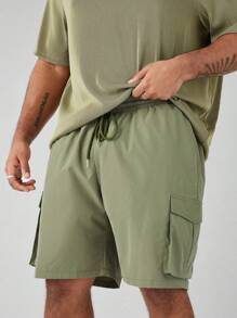 Manfinity NXTstreet 2pcs/Set Men's Plus Size Casual Casual Polo Suit