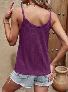 SHEIN LUNE Ladies' Solid Color Simple Daily Camisole