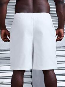Manfinity Sport Corelite Plus Size Men's Fashionable Casual And Simple Casual Print Shorts, Summer