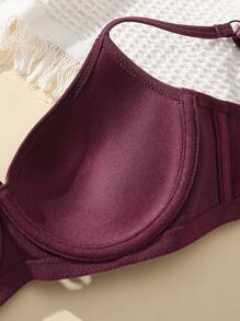女士有鋼圈胸罩，1件裝 - 紫紅色 - 查看 6