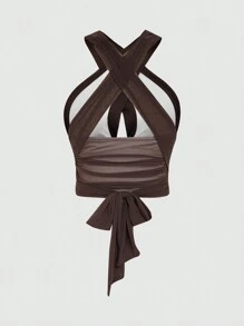 SHEIN Unity Top cruzado de verano para mujer con bloques de color