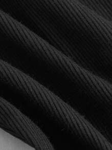 SHEIN Essnce Women's Wide Waistband Flip Cover Pocket Leggings - Black - View 7