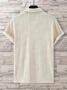 Manfinity Homme Áo thun polo tay ngắn có họa tiết cỡ lớn mùa hè dành cho nam - Màu be - Xem 2