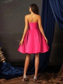 Women's Fashion Short High-Quality Formal Party Dress Elegant Prom Semi Formal Wedding Guest Dress, For Birthday, Graduation, Homecoming