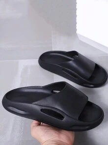 Dép xỏ ngón đi biển thông thường thoải mái ngoài trời cho nam, Dép đi nghỉ chống trơn trượt đơn giản và phong cách - màu đen - Xem 1
