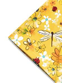 Top Fashion Scrub de Manga Curta com Mini Estampa Floral - Amarelo - Visão 3