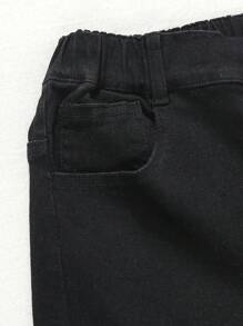 Jeans rasgados casuales de moda callejera para niño preadolescente con bordado de palmeras y colores variados
