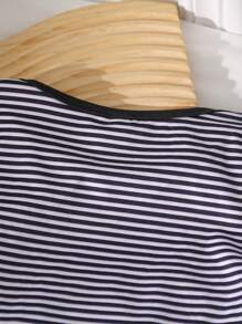 SHEIN Casual gestreepte tweedelige outfit voor jong meisje