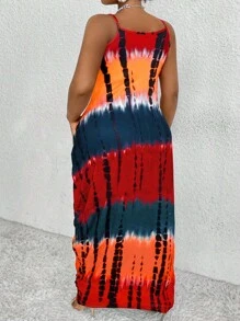 LONESS 大码女式波西米亚风时尚宽松细肩带连衣裙，度假风格设计，适合夏季女装 - 彩色 - 查看 2