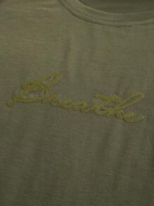 Manfinity Homme Men's Summer Letter Printed Round Neck Short Sleeve Casual T-Shirt