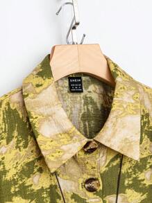 SHEIN Clasi Women's Fashion Printed Spaghetti Strap Dress And Short Sleeve Shirt Two Pieces Set - Multicolor - View 3