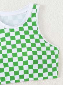 SHEIN Swim Ladies' Summer Beach Gingham Print Casual Bikini Set With Floral Print (Random Pattern) - Multicolor - View 4