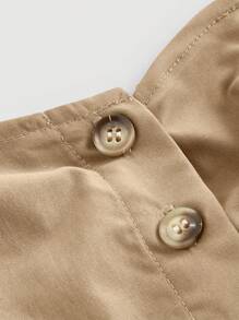 Tween Girls Casual Sleeveless Fitted Waist Dress With Big Pocket, Comfortable & Versatile - Camel - View 5