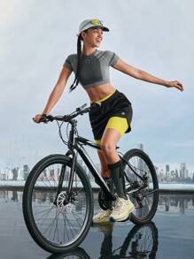 In My Nature Einfache lose Damen Shorts Einfarbig