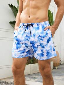 ResortEase Men's Tie Dye Drawstring Casual Beach Shorts, Perfect For Vacation - Multicolor - View 7