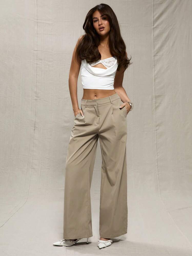 MUSERA Pantalones rectos de trabajo de oficina de piedra, pantalones de trabajo casuales de oficina de otoño, regreso a la escuela, trabajo de oficina, fiesta de otoño, verano - Camel - Añade 3
