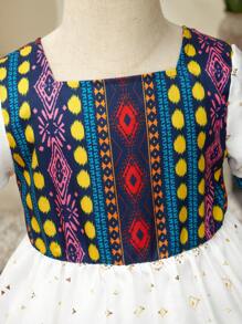 SHEIN Trang phục thường ngày mùa hè cho bé gái, mát mẻ và thoải mái - trắng - Xem 4