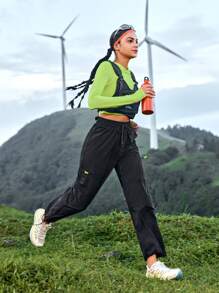 In My Nature 女性時尚休閒直筒運動戶外徒步褲 - 黑色 - 查看 10