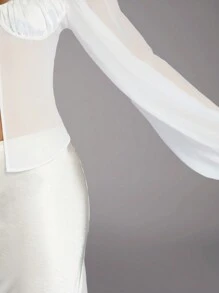 Forever 21 女款素面簡約日常長袖襯衫 - 白色 - 查看 6