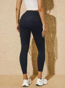 VARSITIE 夏季運動基本口袋瑜伽連身褲與緊身褲 - 彩色 - 查看 6