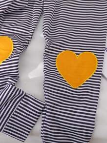 SHEIN Casual gestreepte tweedelige outfit voor jong meisje