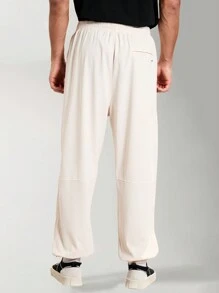 Manfinity VCAY Men's Casual Solid Color Drawstring Waist Tapered Joggers