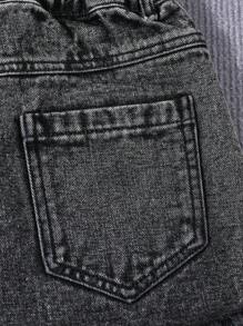 SHEIN Tween Girl Casual Fit Casual Simple Denim Shorts Summer Holiday