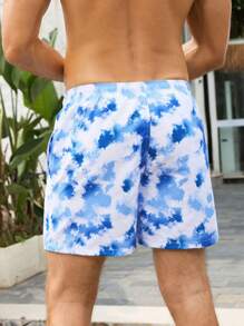 ResortEase Men's Tie Dye Drawstring Casual Beach Shorts, Perfect For Vacation - Multicolor - View 2