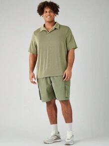 Manfinity NXTstreet 2pcs/Set Men's Plus Size Casual Casual Polo Suit