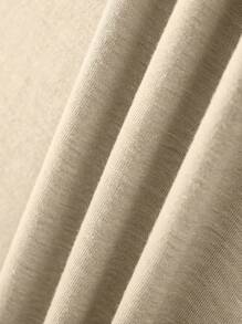 Maweii بلوزة صيفية بطباعة حرفية مريحة لمقاسات كبيرة،بلوزات بطباعة جرافيكية للنساء - كاكي - مشاهدة 3