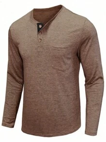 Herren Lässig Sport Stil Kontrast Kragen leichte Langarm Poloshirt, kann einzeln oder als Layering getragen werden, einfach für lässige Alltagslooks zu kombinieren