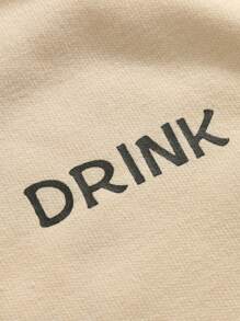 Manfinity Hypemode 男士卡通貓和字母圖案T恤 - 杏色 - 查看 4