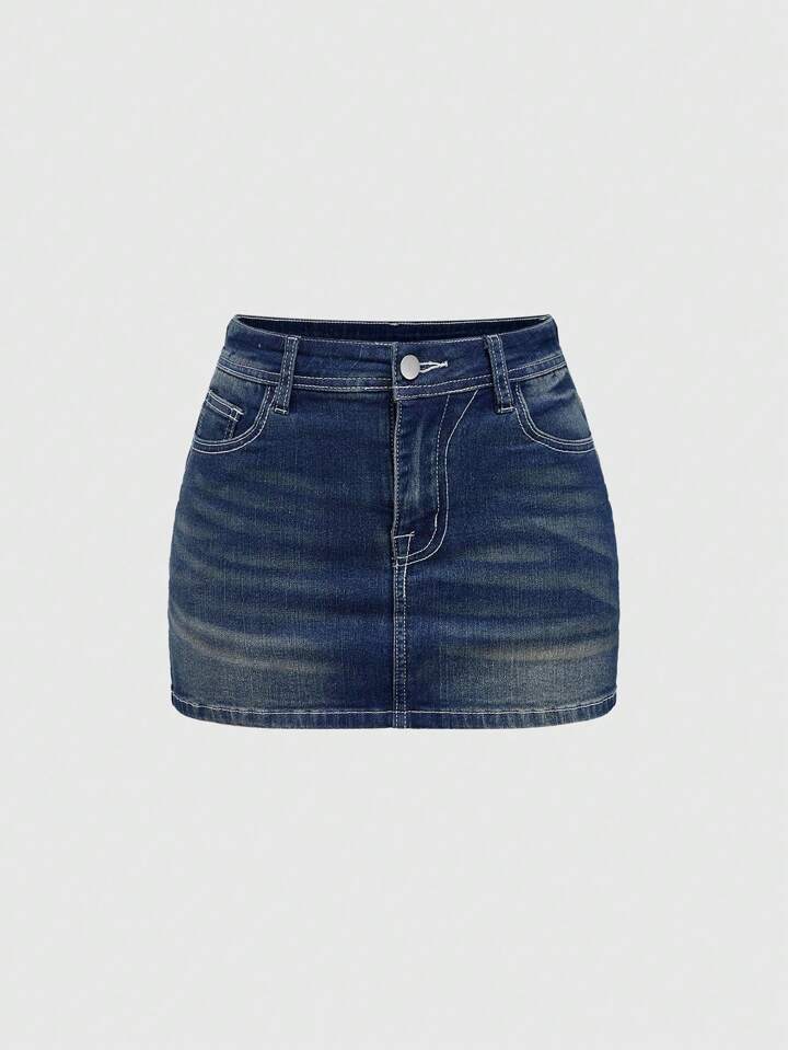 Our Grunge Punk Y2K Gyaru Style Ladies' Mini Denim Skirt