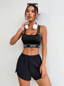 Easithlete 迷彩印花露背连帽运动背心健身背心