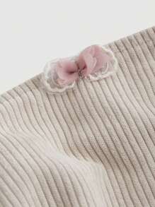 SHEIN MOD 時尚夏季色塊提花灰色燈芯絨肩帶綁帶短上衣 - 彩色 - 查看 3