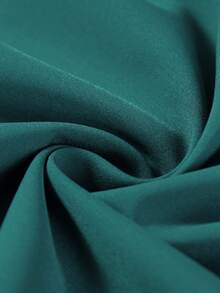 SHEIN TaskFit Comfortable And Well-Fitted V-Neck Short Sleeve Scrub Top With Multiple Pockets And Ear Details - Dark Green - View 5