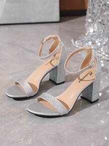 Timesize 女式銀色涼鞋，高跟正式工作鞋，婚禮鞋和低跟新款夏季涼鞋 - 銀色 - 查看 5