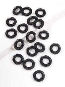 18个黑色螺旋发圈，高弹力，不伤发，休闲马尾辫发圈，发绳，发圈，发饰，头饰