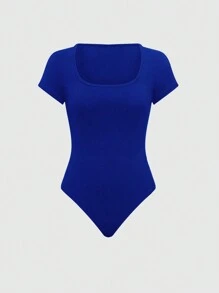 Franclia Ladies' Plain And Simple Short Sleeve Top And Long Pants Two-Piece Set, Daily Wear - Blue - View 6