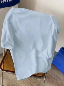 Manfinity Joysei Áo thun nam ngắn tay Slim Fit màu xanh Haze, cỡ L - Màu xanh bụi bặm - Xem 2
