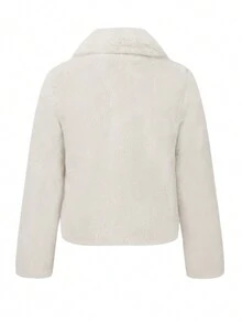 女士时尚仿皮草休闲通勤外套，适合日常穿着和冬季穿着