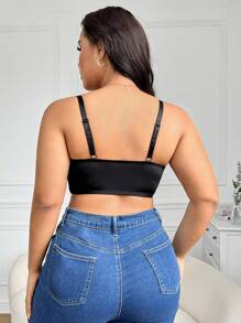 DesireSculpt Áo ngực ren hở trước cỡ lớn gợi cảm lãng mạn thoải mái, ngăn ngừa chảy xệ và nâng đỡ ngực, đồ lót 1 mảnh có thể điều chỉnh, nâng ngực - màu đen - Xem 2