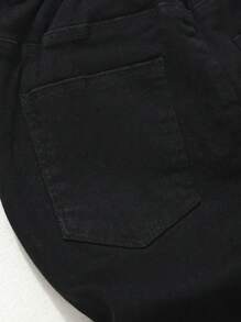 Jeans rasgados casuales de moda callejera para niño preadolescente con bordado de palmeras y colores variados