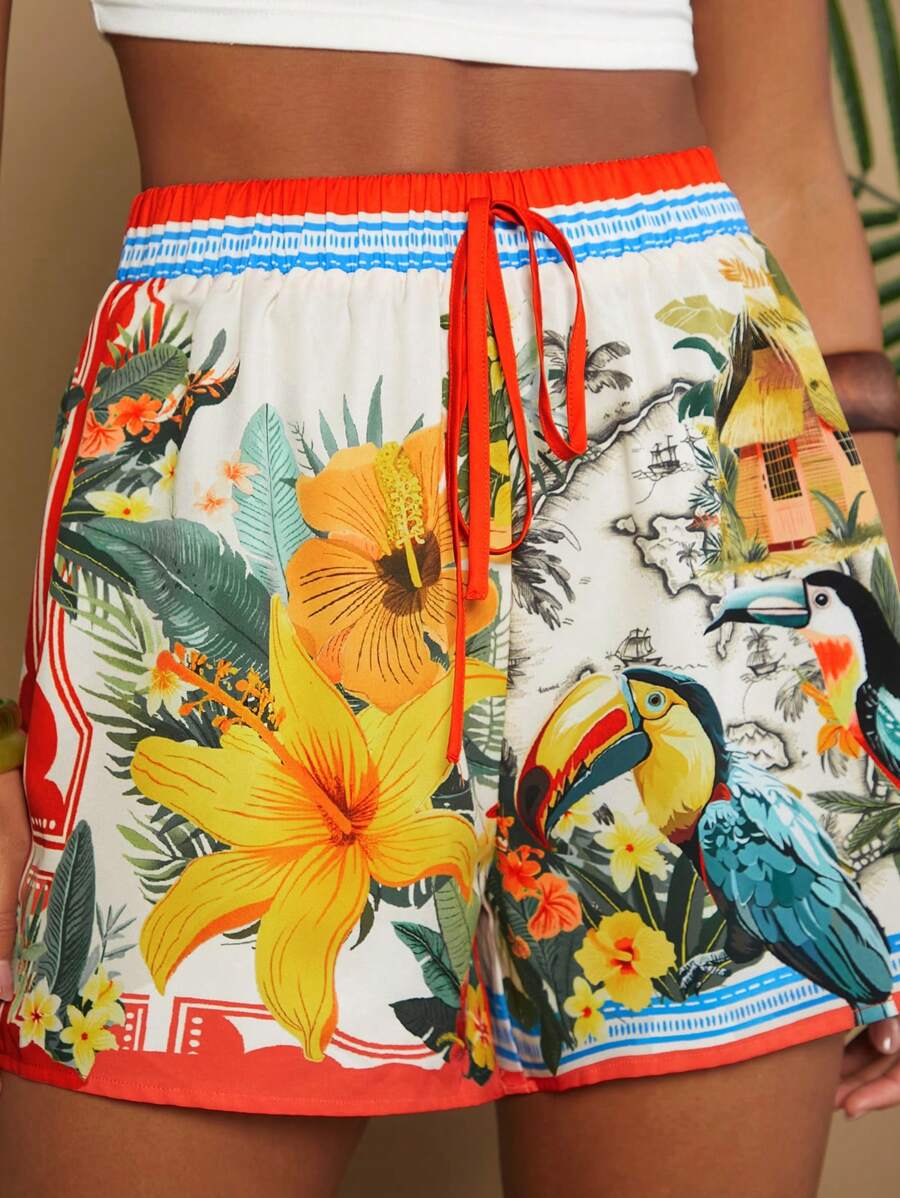 Travachic 编织高腰宽松女士短裤，夏季 - 彩色 - 查看 1