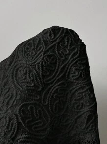 SHEIN Privé 女式蕾絲修身無袖圓領白色背心，優雅適用於度假、浪漫和婚禮季節 - 黑色 - 查看 7