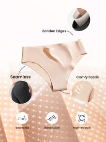 LUVLETTE 3条装 平滑隐形高腰性感女士内衣内裤套装 - 彩色 - 查看 2