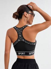 Easithlete 迷彩印花露背连帽运动背心健身背心