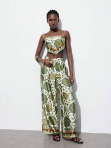 Maija Bộ 2 áo ba lỗ in họa tiết cổ điển và váy dài, dành cho phụ nữ mặc thường ngày trong kỳ nghỉ, đi biển vào mùa xuân/hè - Nhiều màu - Xem 9