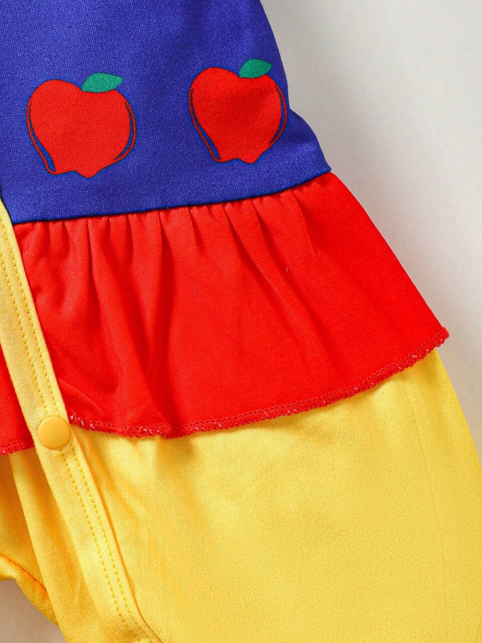 Baby Girl Casual Laser Digital Print Color Block Puff Sleeve Romper With Ruffled Skirt And Cap, Homewear